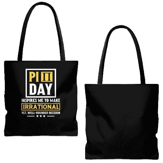 Funny Pi Day Tote Bags (AOP) Math Tote Bags (AOP) Pi Day 3 14 Irrational