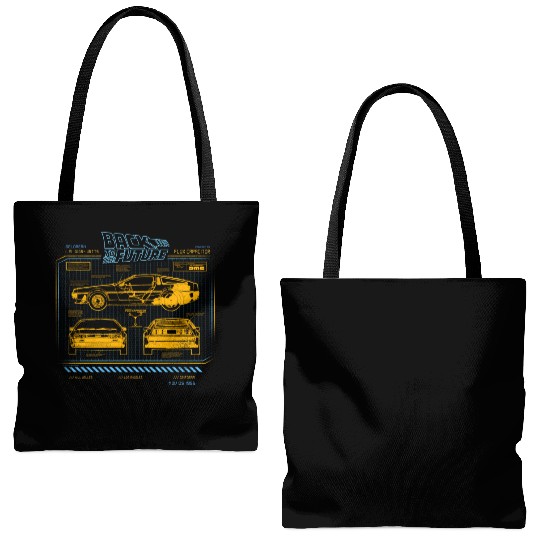 Back To The Future 35Th Anniversary Delorean Tote Bags (AOP)