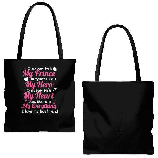 I LOVE MY BOYFRIEND Tote Bags (AOP)
