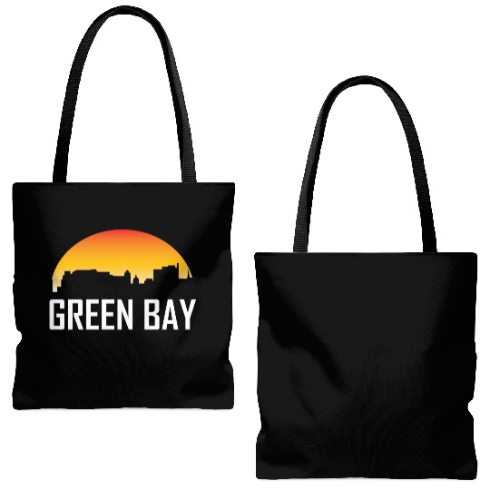 Green Bay Wisconsin Sunset Skyline Tote Bags (AOP)