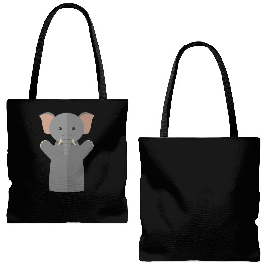 Hand puppet elephant Tote Bags (AOP)
