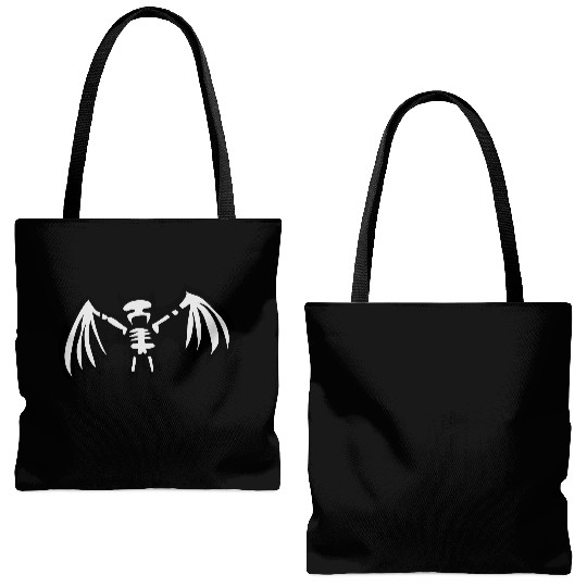 bat skeleton Tote Bags (AOP)