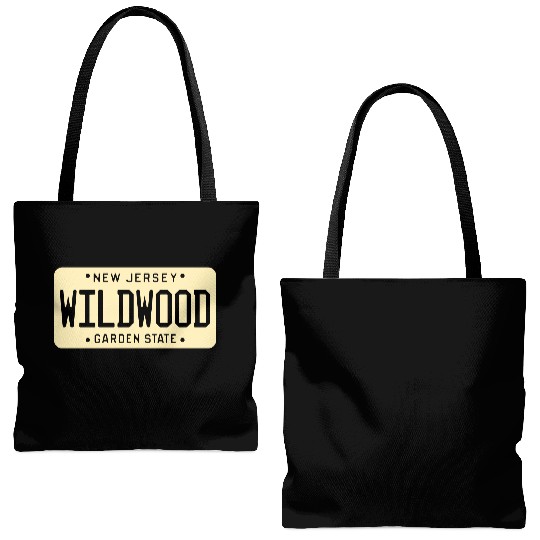 Wildwood New Jersey License Plate Tote Bags (AOP)
