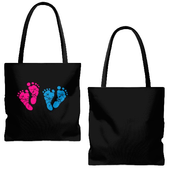 Twin Baby Feet - Pregnancy - Maternity - Mom to be Tote Bags (AOP)