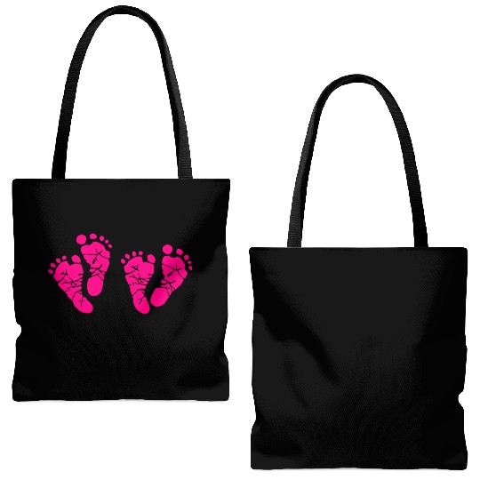 Twin Baby Feet - Pregnancy - Maternity - Mom to be Tote Bags (AOP)