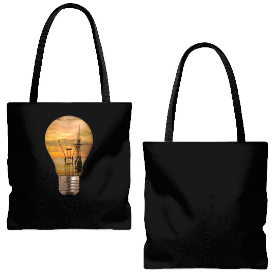 ship boat canoe sailboat submarine yacht anchor241 Tote Bags (AOP)