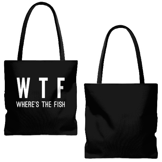 WTF where's the fish Tote Bags (AOP)