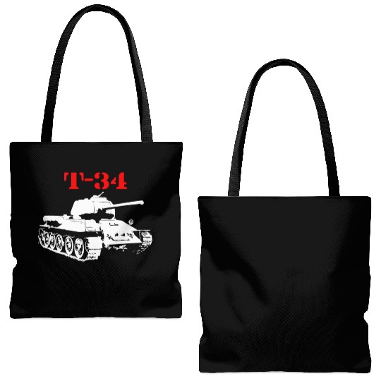 T 34 Soviet Russin World War II Tank Tote Bags (AOP)