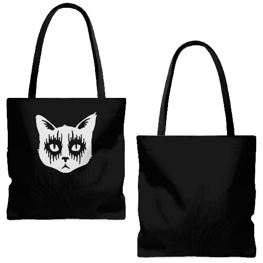 cat metal Tote Bags (AOP)