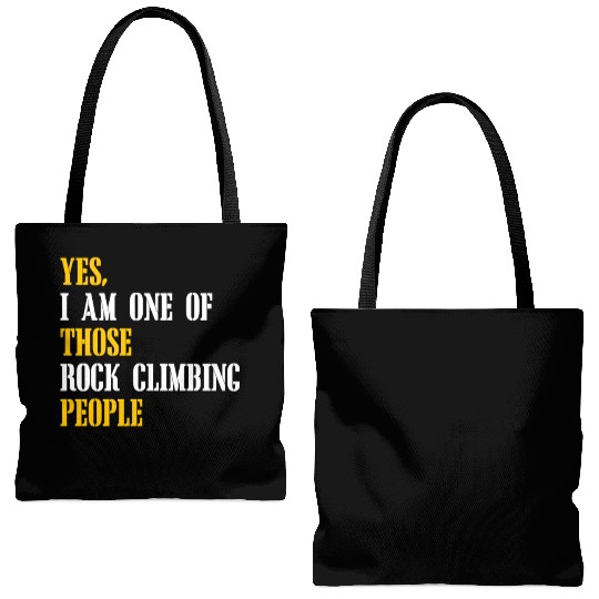 Rock climbing people Tote Bags (AOP)