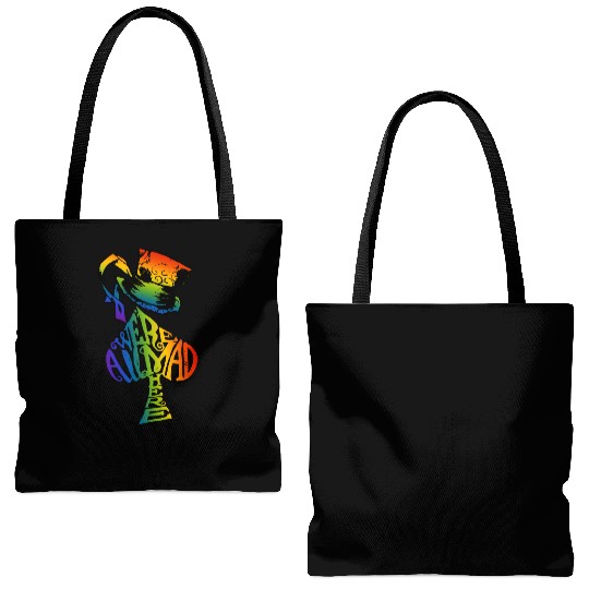 Alice in Wonderland | Were All Mad Here | Mad Hatter | LGBT Rainbow Tote Bags (AOP)