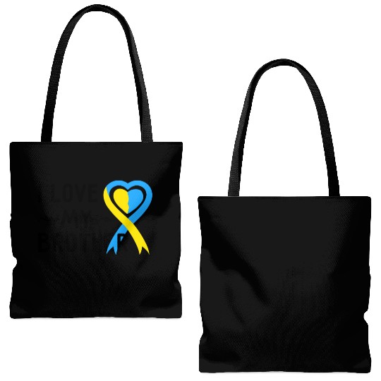 Down Syndrome Awareness I Love My Brother Tote Bags (AOP)