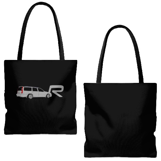 Volvoo V70R Turbo Brick Car Grey Tote Bags (AOP)