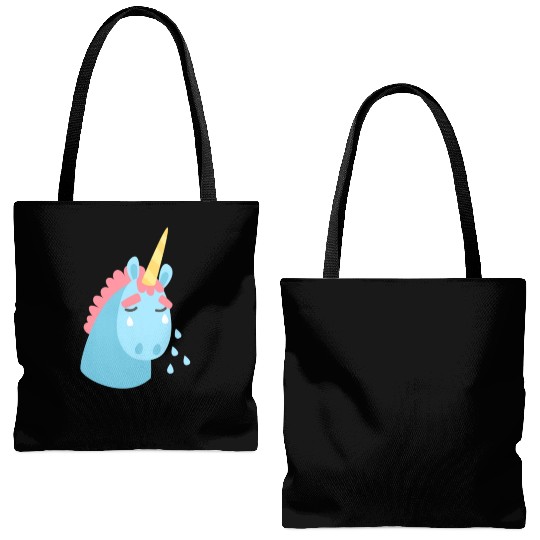 Sad Unicorn Tote Bags (AOP)