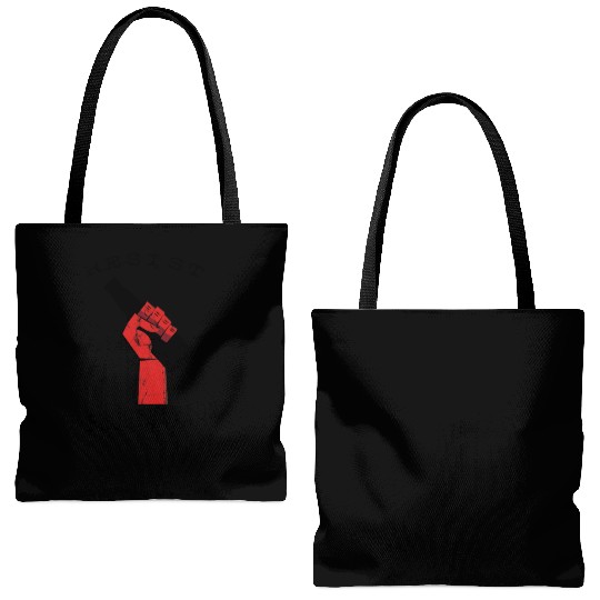 Resist Prohibition, Fist and Beer Bottle Design Tote Bags (AOP)
