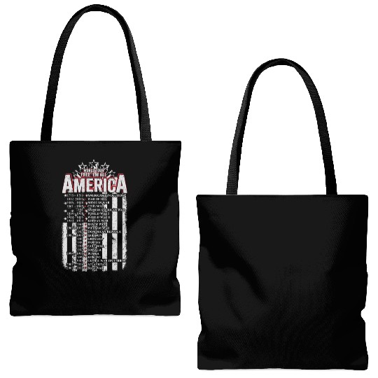 Veteran - World tour free em all America Tote Bags (AOP)