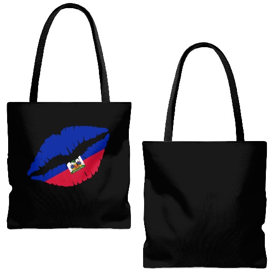 Haiti Kiss Flag Club Soccer Gift Idea Birthday Tote Bags (AOP)
