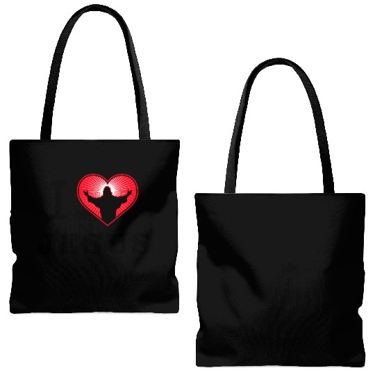I Love Jesus Tote Bags (AOP)