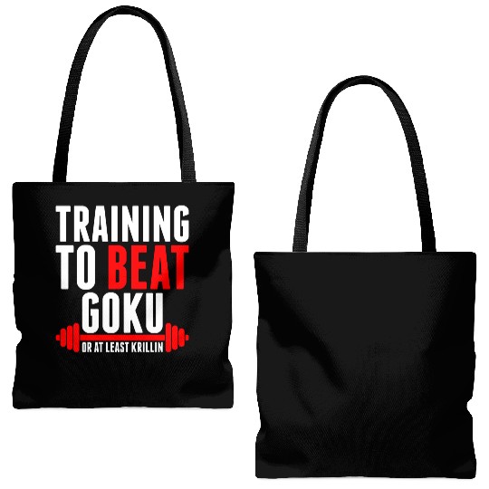 Training To Beat Goku Tote Bags (AOP)