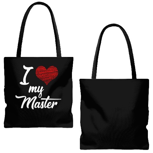 I love my Master BDSM Submissive Sub Slave gift Tote Bags (AOP)