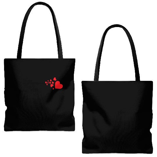Graffiti Military Rifle Shooting Out Hearts Artsy Tote Bags (AOP)