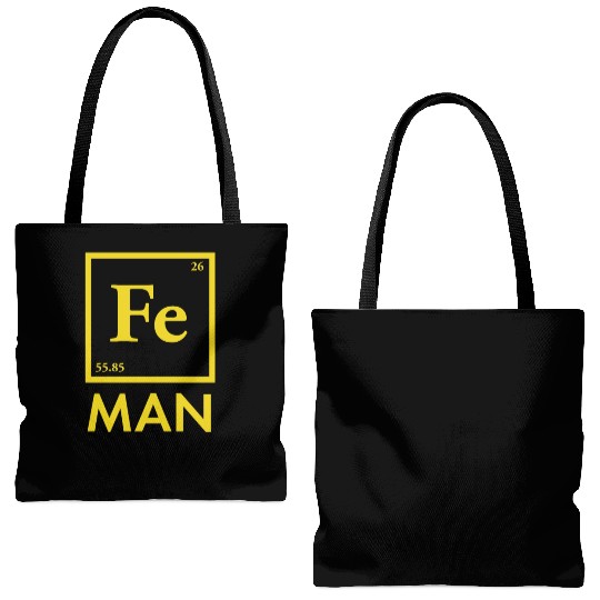 funny iron man science chemistry fe Tote Bags (AOP)