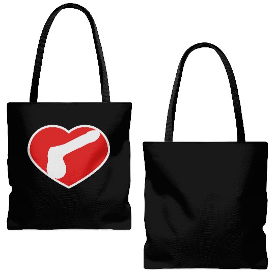 logo i love heart gay gay cock lover penis big man Tote Bags (AOP)