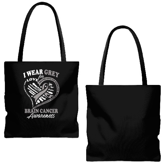 Brain cancer awareness - i wear grey for Tote Bags (AOP)