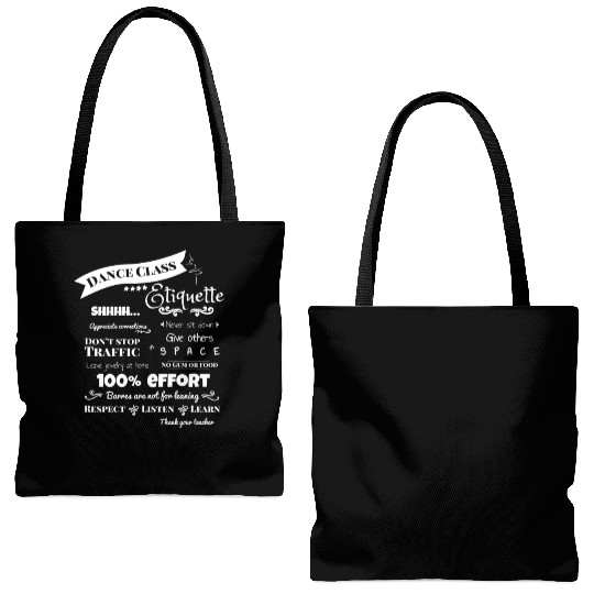 Funny Dance Teacher Class Etiquette for dark Tote Bags (AOP)