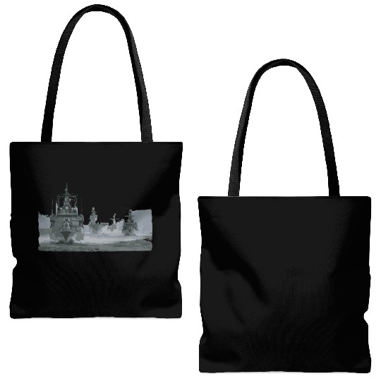 Navy ship Tote Bags (AOP)