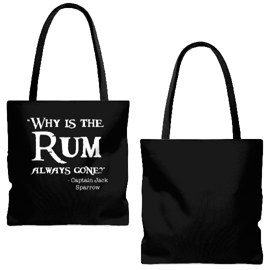 Disney Captain Jack Sparrow Why is the Rum Always Tote Bags (AOP)