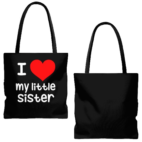 I Love my little Sister Tote Bags (AOP)