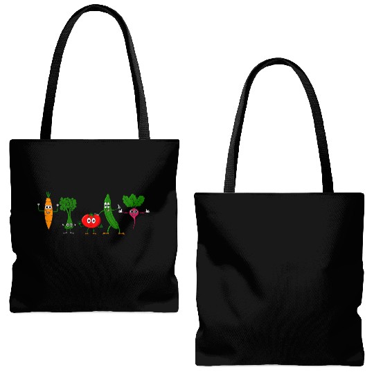 Happy Vegetable Friends Tote Bags (AOP)