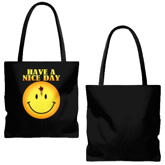 smiley face bullet hole Tote Bags (AOP)