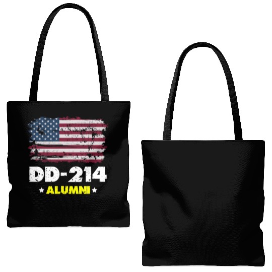 DD-214 Us Armed Forces Alumni American Flag Tote Bags (AOP)