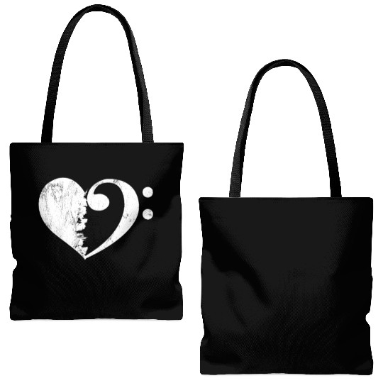 Bass Clef Music Lover Bass Player Musician Gift Tote Bags (AOP)