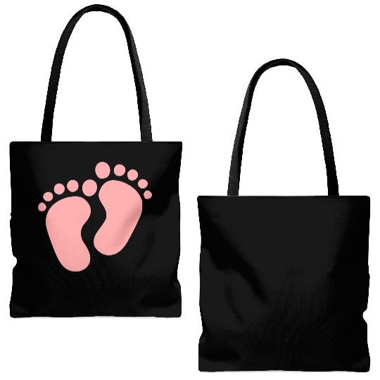 Baby Feet Pastel Pink Pregnancy Maternity Tote Bags (AOP)
