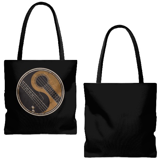 Guitar Ying Yang Gift Guitar Player Tote Bags (AOP)