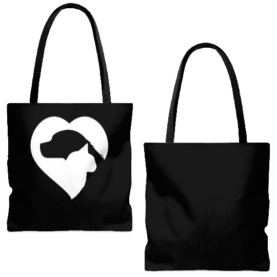 Cat Dog Heart, Resque Dog and Cat, Animal Lovers Tote Bags (AOP)