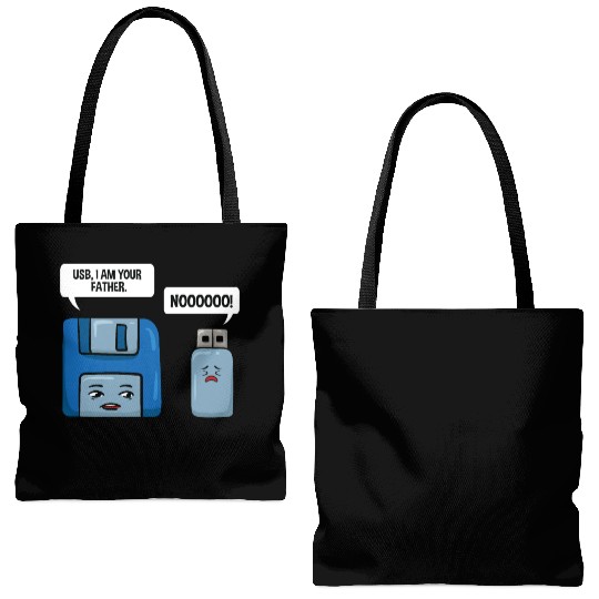Floppy Disc USB Data Nerd Computer Science Gift Tote Bags (AOP)