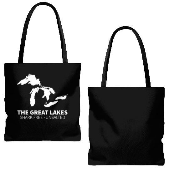 Great Lakes Shark Free Unsalted Tote Bags (AOP)