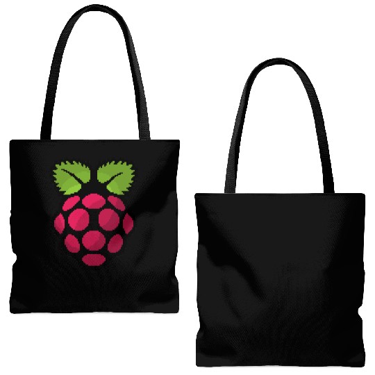 Raspberry Pi Pixel Logo Tote Bags (AOP)