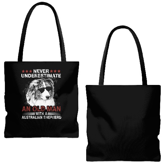 never underestimate an old man with a australian s Tote Bags (AOP)
