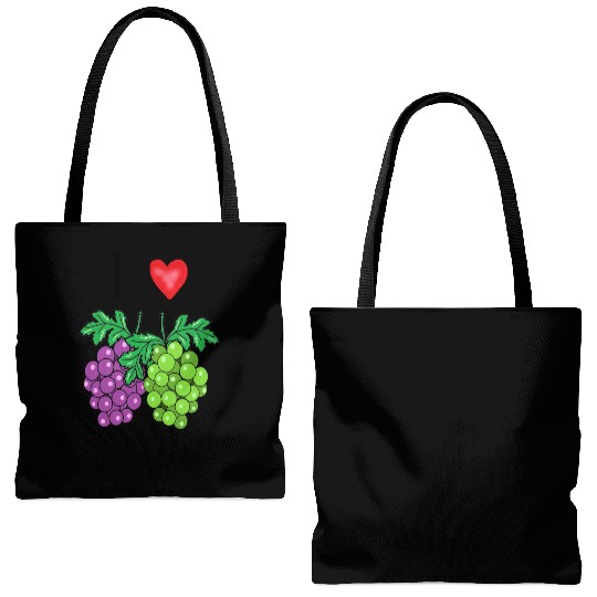 I love grape Tote Bags (AOP)