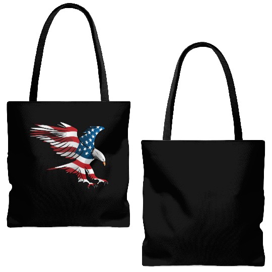 Patriotic American Eagle Tote Bags (AOP)
