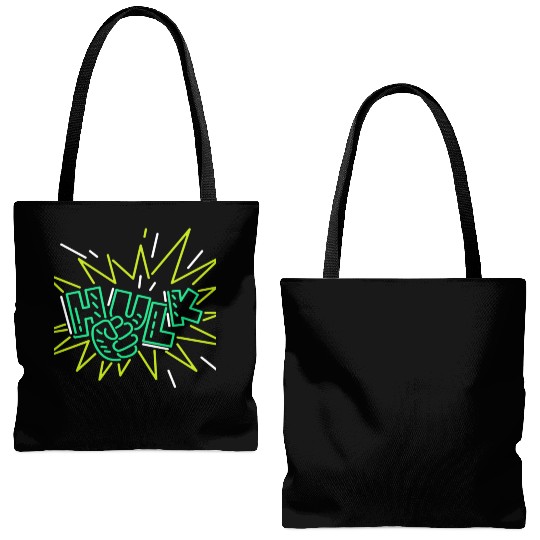 Neon Hulk Tote Bags (AOP) By Marvel Design By Humans----PD