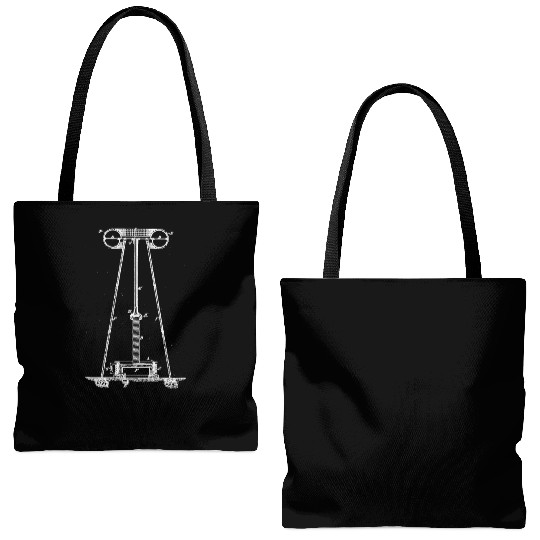 Nikola Tesla Patent design Tote Bags (AOP)