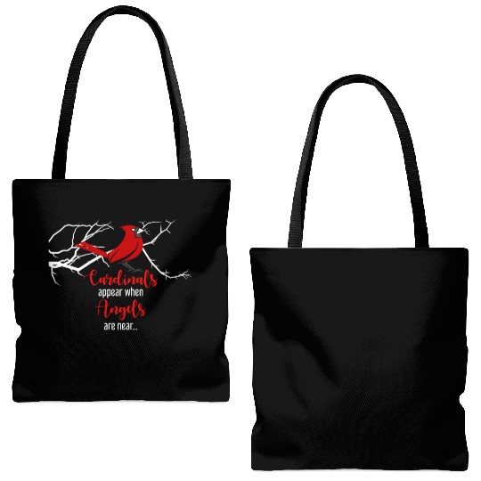Cardinals Appear When Angels Are Near Bird Animal Tote Bags (AOP)
