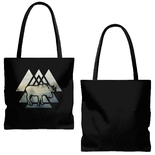 Elk Moose Silhouette Mountain Forest Tote Bags (AOP)