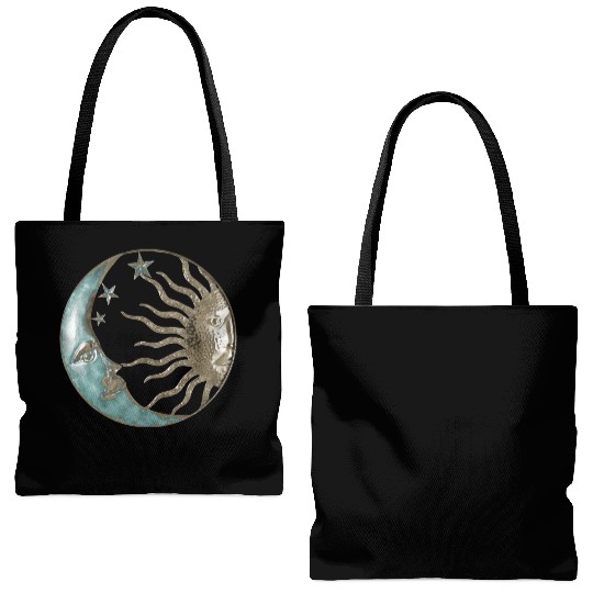 Moon and sun Tote Bags (AOP)